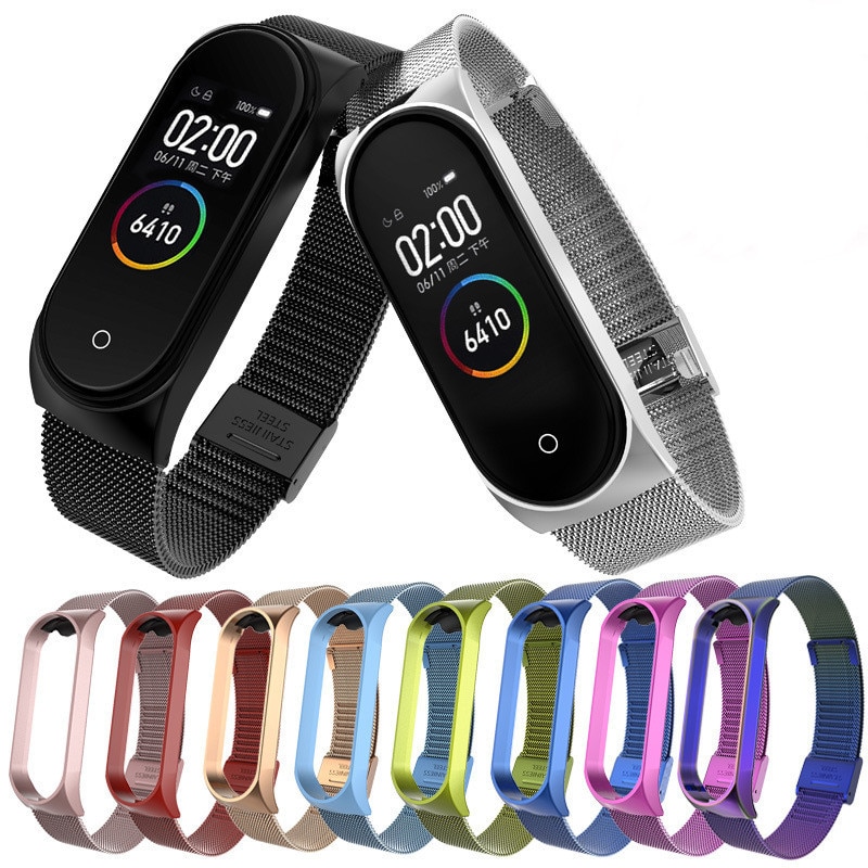 Strap für Mi Band 4 3 Strap Metall Edelstahl Für Mi Band 4 3 Strap Kompatibel Armband für Miband 4 3 armbänder