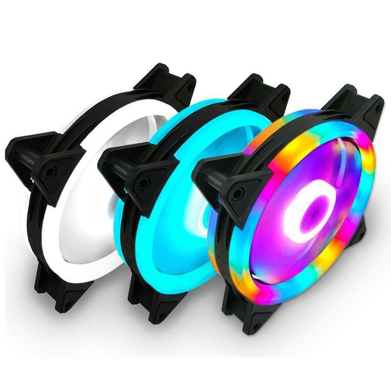 12CM 15LED 120mm PC Computer Super Mute LED Case Fan Cool LED Dual Aperture Computer Case Cooling High Performance Cooler