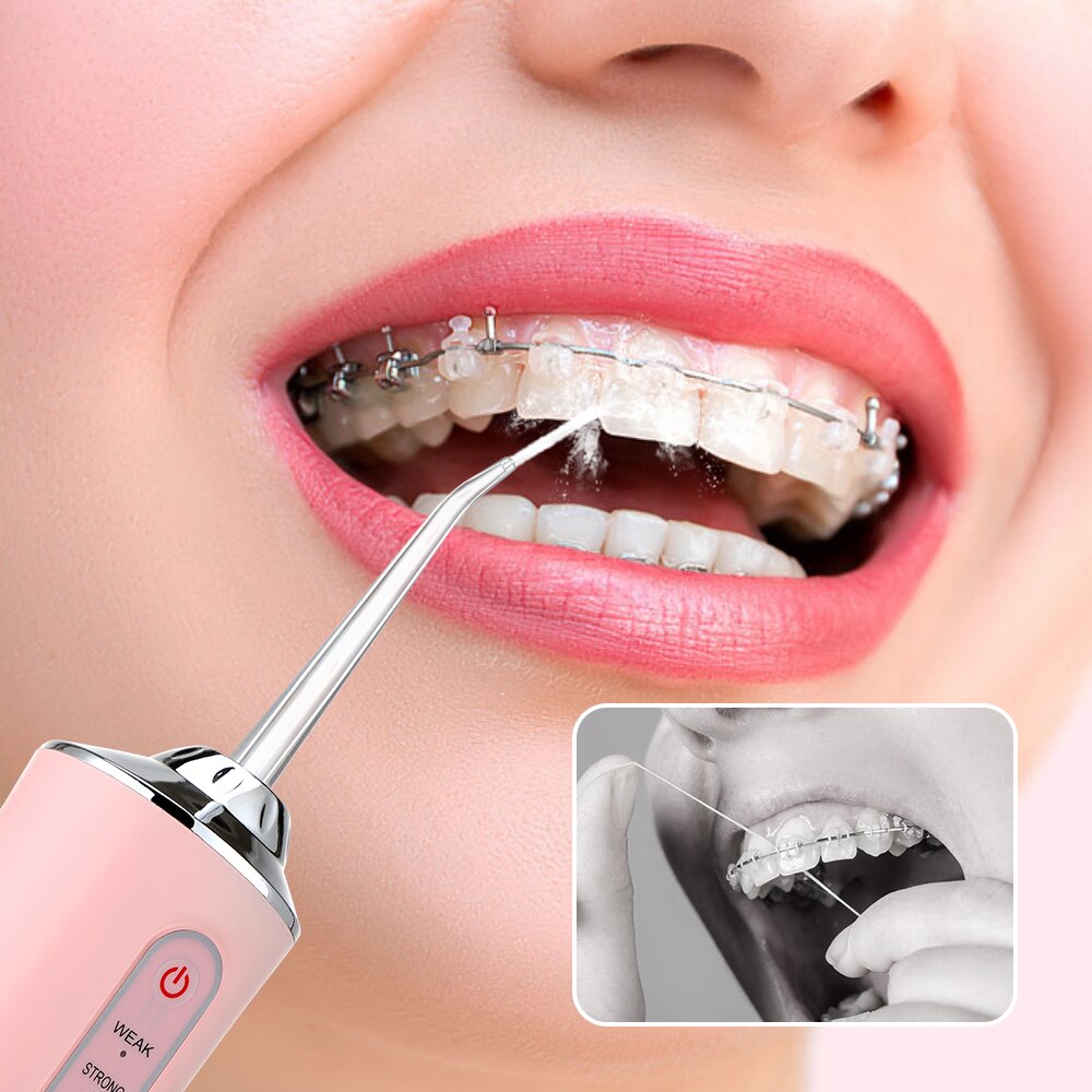 irrigador dental potente Irrigador bucal portátil potente, limpiador Dental con chorro de agua, limpiador bucal, para blanqueamiento Dental, salud blanqueador hilo limpieza dental limpiador de dientes irigador bucal
