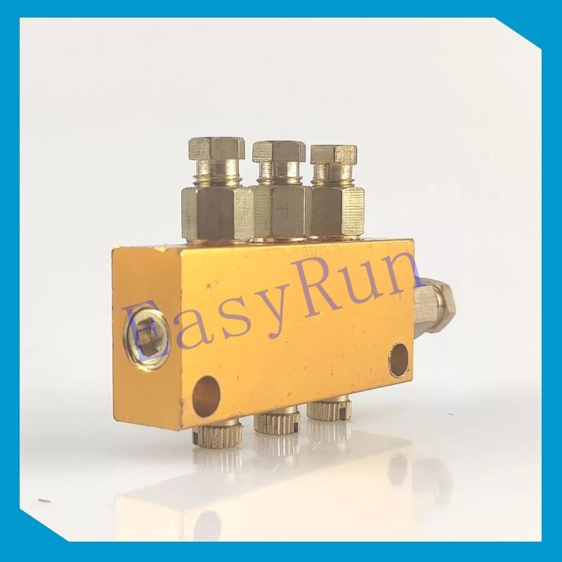 Details about Brass 3 Way Adjustable Lube Oil Grease Distributor Valve Manifold Block Centra