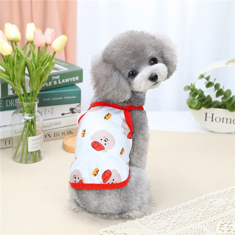 Thin Pet Dog Vest Summer Small Dogs Puppy Clothes Pugs Suspenders Vest Shirs Chihuahua Teddy Yorkshire Poodie Pomeranian Bichon: white / M