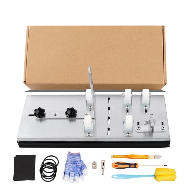 Cortador de botellas de vidrio para cortar botellas de vino, Kit de herramientas de guantes de fijación de anillo de goma