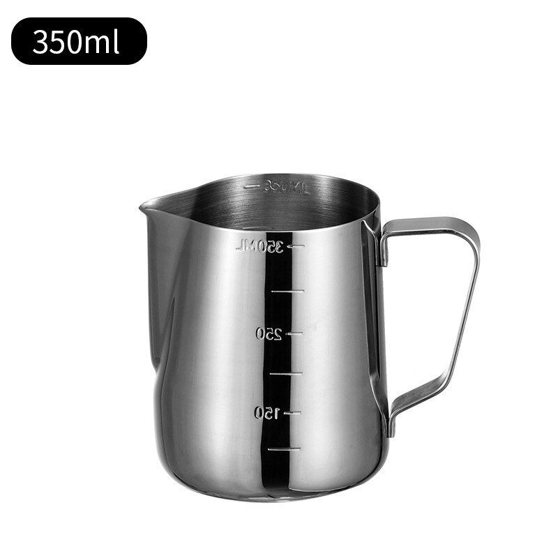 Mjölkskumningskanna i rostfritt stål 350/550/900ml espressokaffe kanna hantverkskaffe latte mjölkskumningskanna tillbringare: 350ml