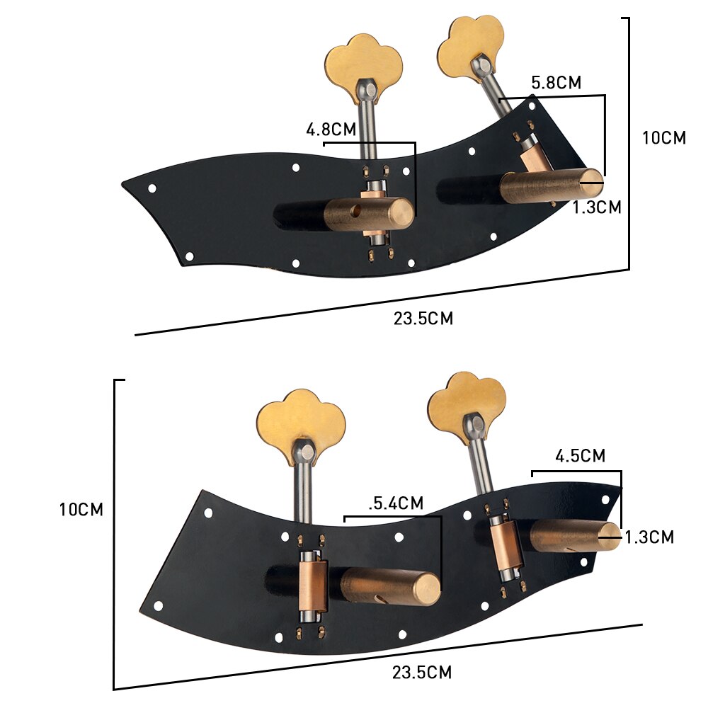Naomi Bass Machine Heads Volledige Plaat W/ 2 Stemsleutels Bass Machines W/ Carving Bloem Inlay Voor 3/4 of 4/4 Contrabas