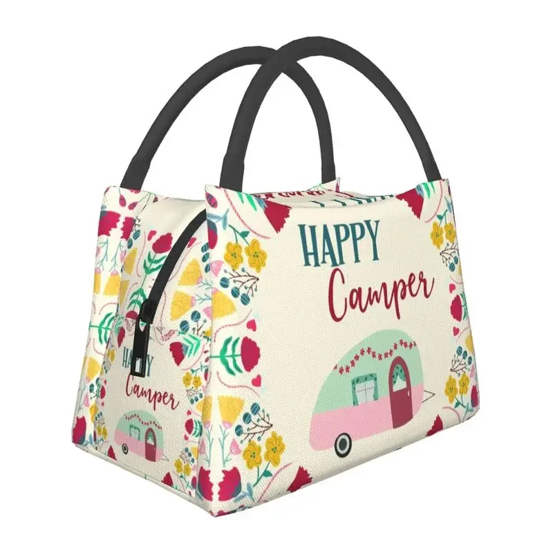 Happy Camper sac à déjeuner isolé pour femmes étanche explorer la nature Camping refroidisseur thermique déjeuner fourre-tout bureau pique-nique voyage: MULTI