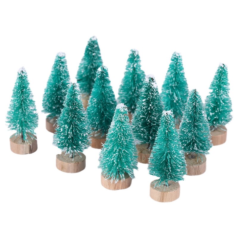 12pcs Mini Xmas Tree DIY Christmas Hanging Year Sisal Silk Glitter Tree For Home Table Xmas Ornaments Festival Atmosphe: G2