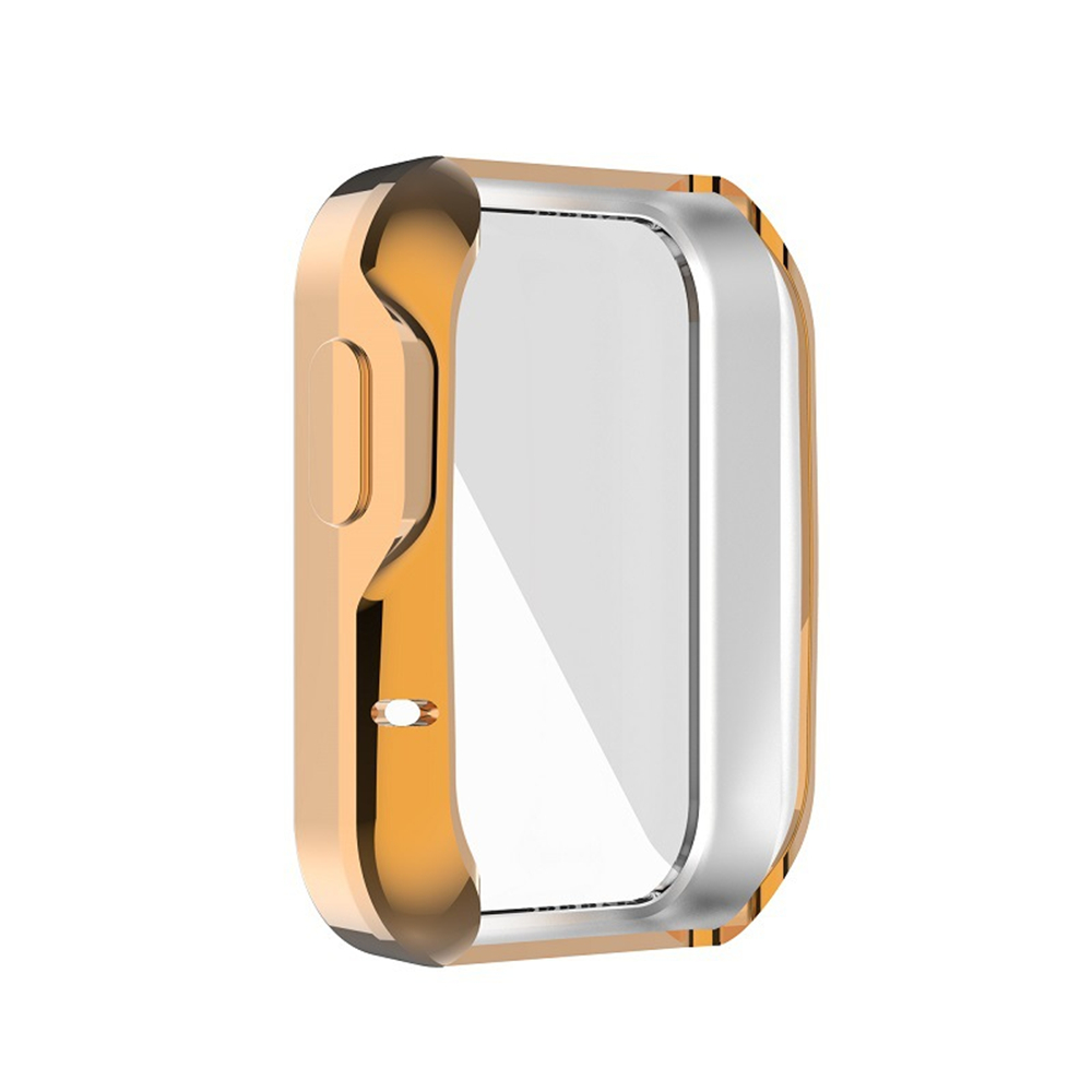360 ° pełna ochrona poszycie TPU zderzak Screen Protector Case dla Xiaomi Redmi Mi zegarek Lite światło inteligentne akcesoria, nie szkło: Rose Gold / For Mi Watch Lite