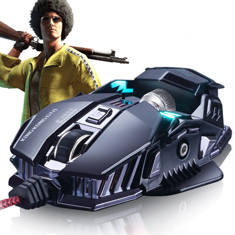 Gaming Mouse Ergonomic Wired Mouse 8-Key LED 4000 DPI Optical Macro Programmable USBWired Computer Mouse