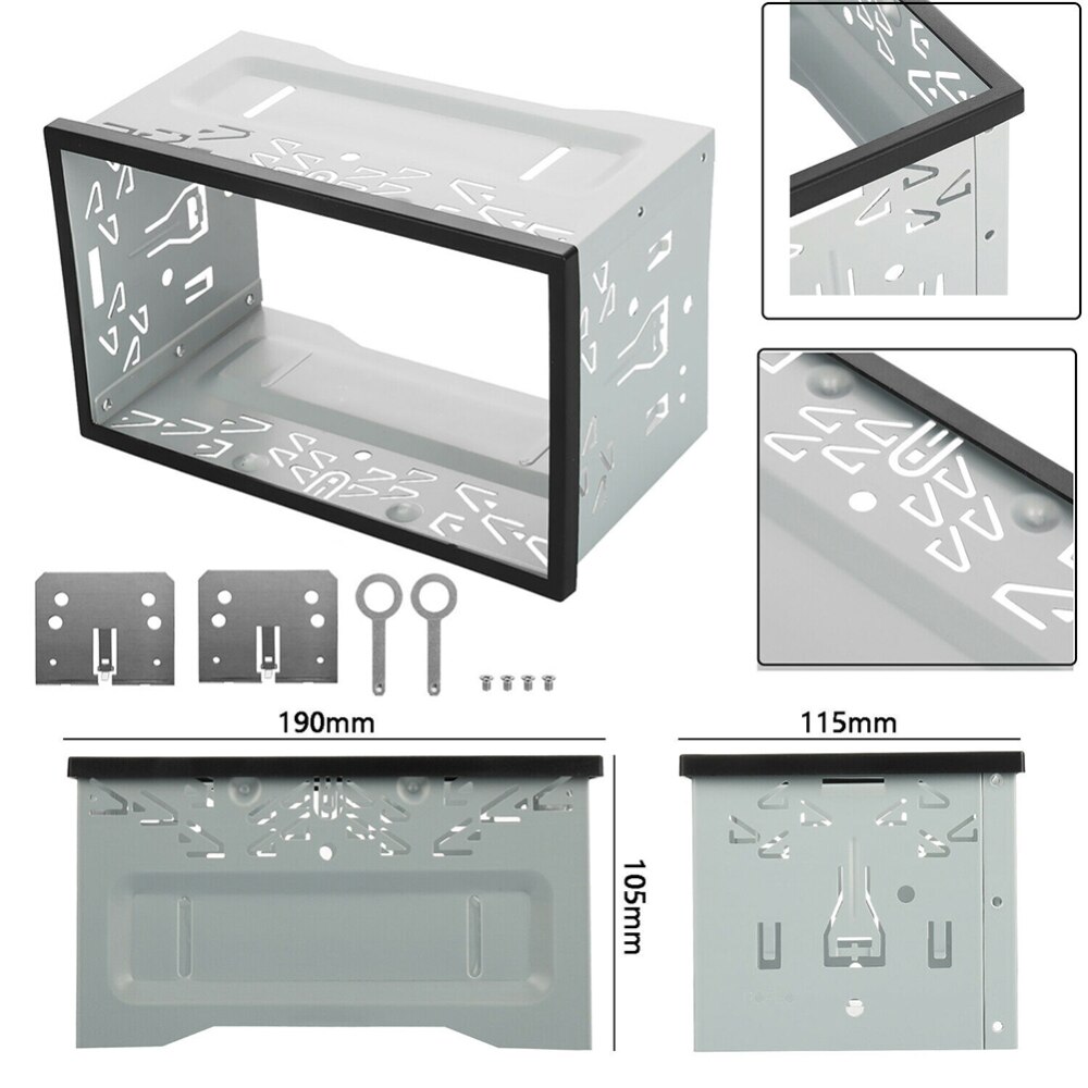 2 Din Double ISO Din Metal Frame Insertion Slot Radio Panel Mounting Frame Radio