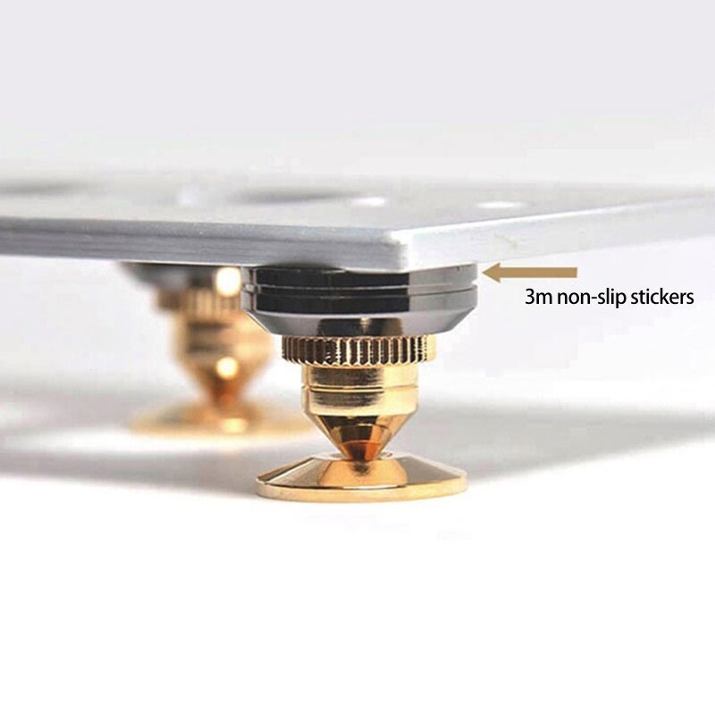 1 Set Speaker Spike Pad Golden Speaker Spike Isolation Stand Base Pad Feet Mat for Speaker Player Turntable Recorder