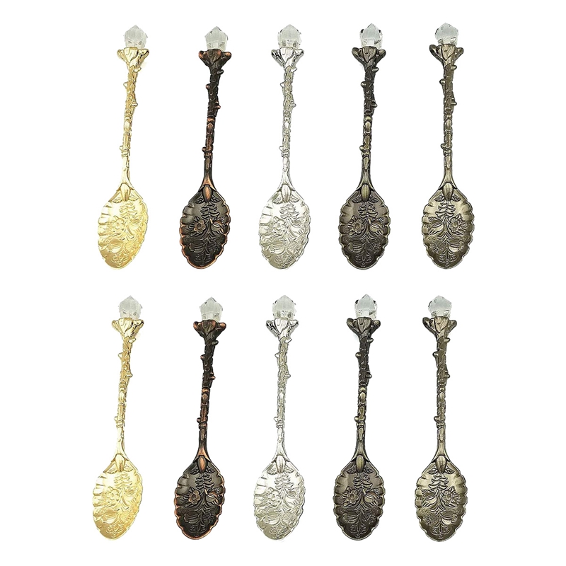 Haofy Vintage koffielepels en vorken, set met dessertlepel