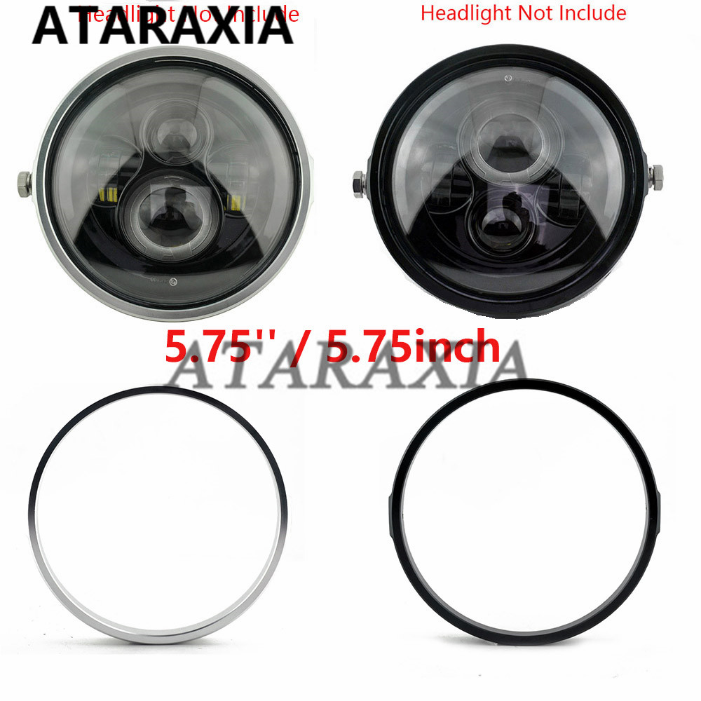 Adaptador de faro para motocicleta de 5,75 ", anillo de montaje para faro, embellecedor de faros LED, accesorios para motocicleta, soporte para faro