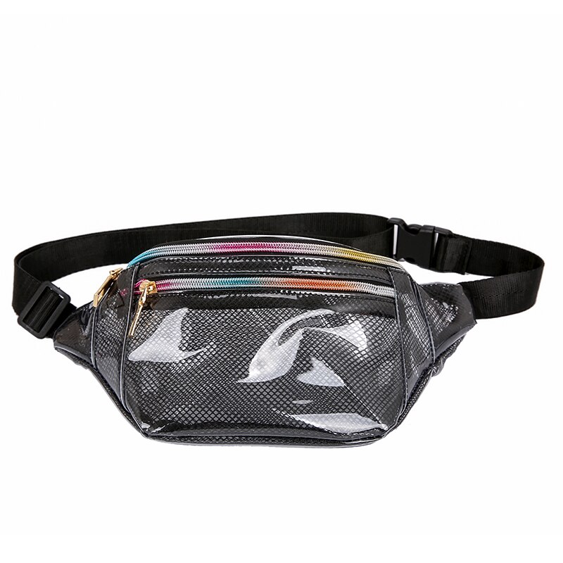 Kvinnor reser midja fanny pack transparent bälte väska påse klar rutnät pvc bälte plånbok höft bum väska bröstpåse  /bl1