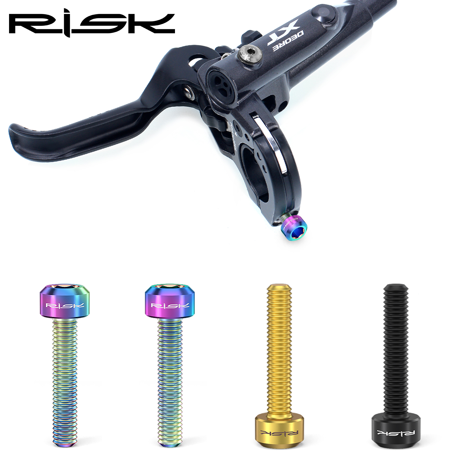 RISIKO 2 teile/beutel M5x25mm Fahrrad Bremshebel Befestigungs Schrauben Erweiterte Schrauben Für Hydraulische Scheibenbremse Verschluss Titan Rennrad