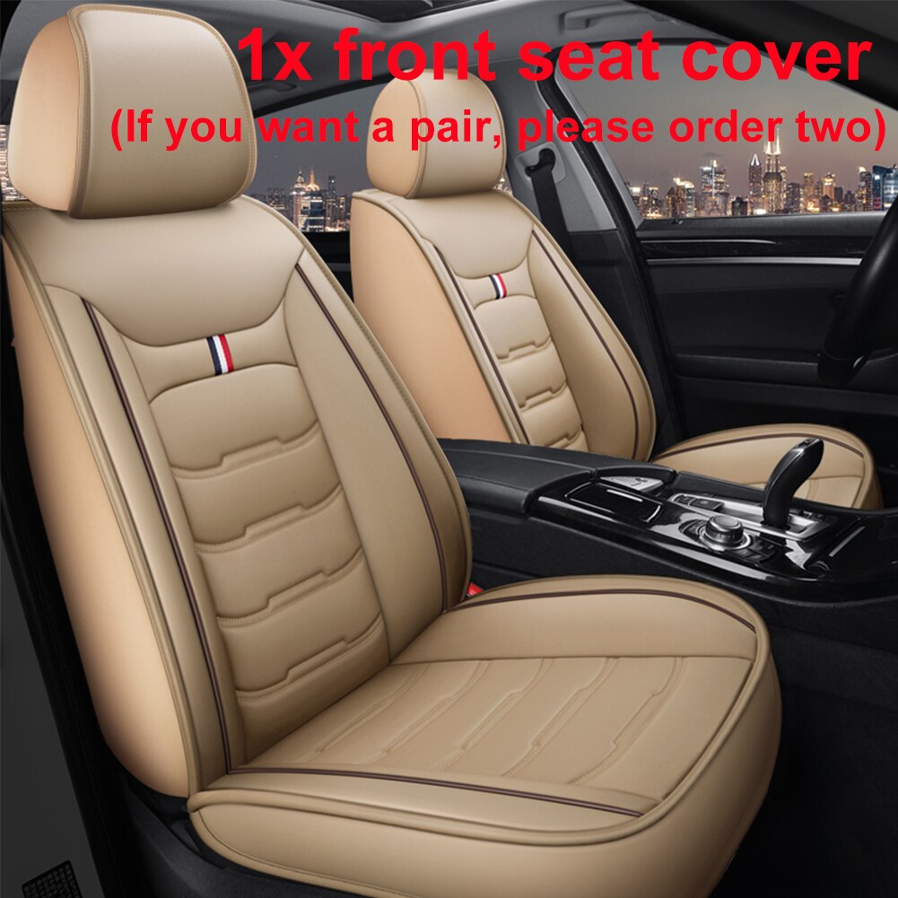 Funda de cuero para asiento de coche, accesorios para Jeep Renegade Grand Cherokee WK2 WJ 1999 2004 Compass 2007 Patriot: Front Beige