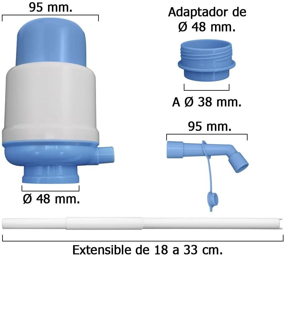 Dispensador de Agua para Garrafas Dosificador Compatible con Botellas de 3 / 6 / 8 / 10 / 12L con Tapón Diámetro 38mm y 48mm