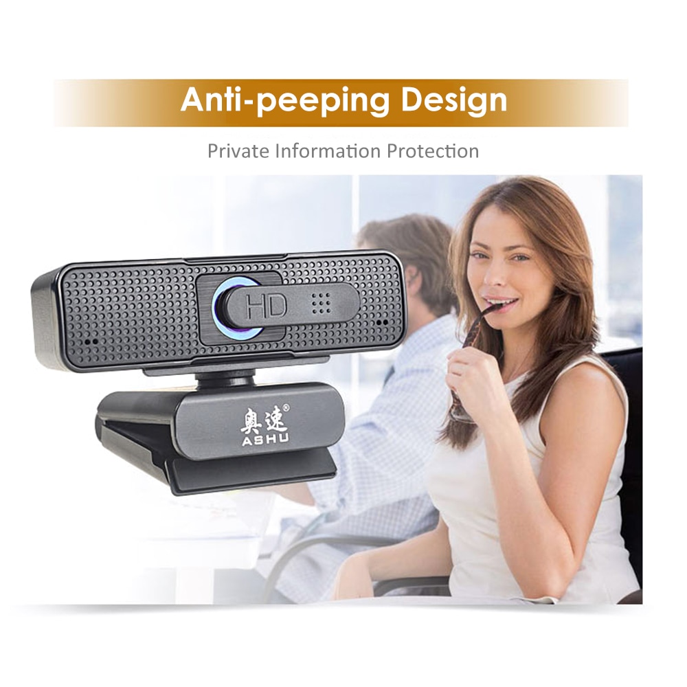 ASHU webcam HD 1920x1080P Video Web camera with Double Noise Reduction Microphone Autofocus Function Web Cam for pc