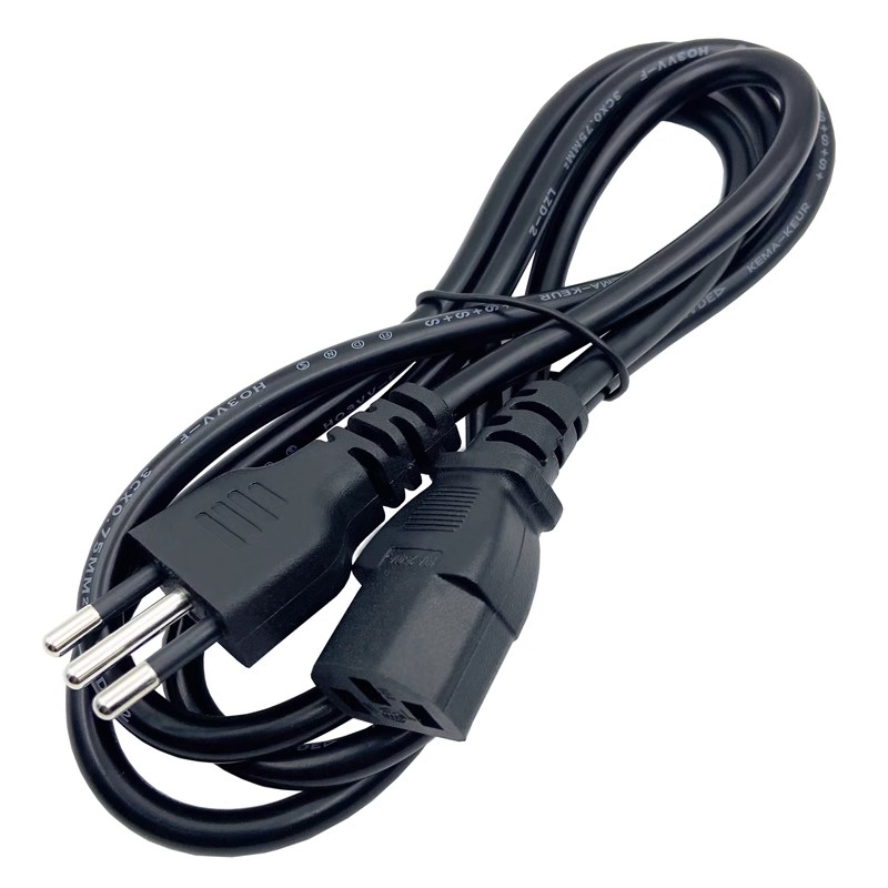 Italy plug Laptop Charger plug Power Cable, Italian Power Adapter Cord for PC, Italy Male to IEC C5 Female Extension Cord 1.5m: BROWN