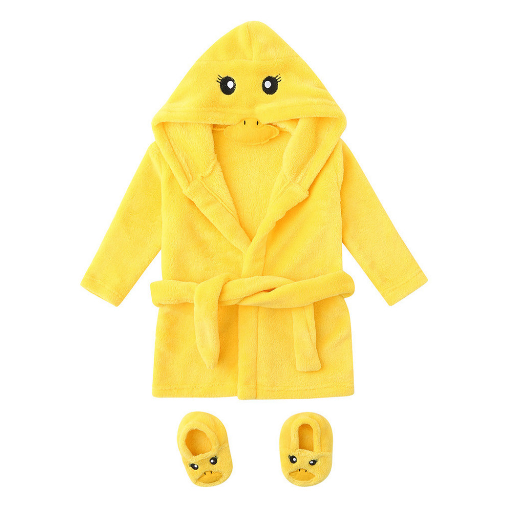 Winter Leuke Warme Badjassen Baby Jongens Meisjes Cartoon Beer Konijn Knielange Badjas Hoodie Robe Peignoir Albornoz Nachtkleding