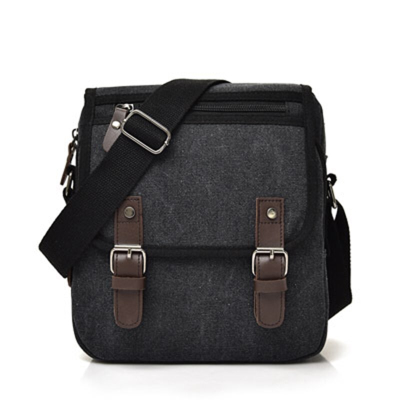 Retro Casual Office Travel Crossbody Bag Canvas College Student Messenger Bag Shoulder Bags: black