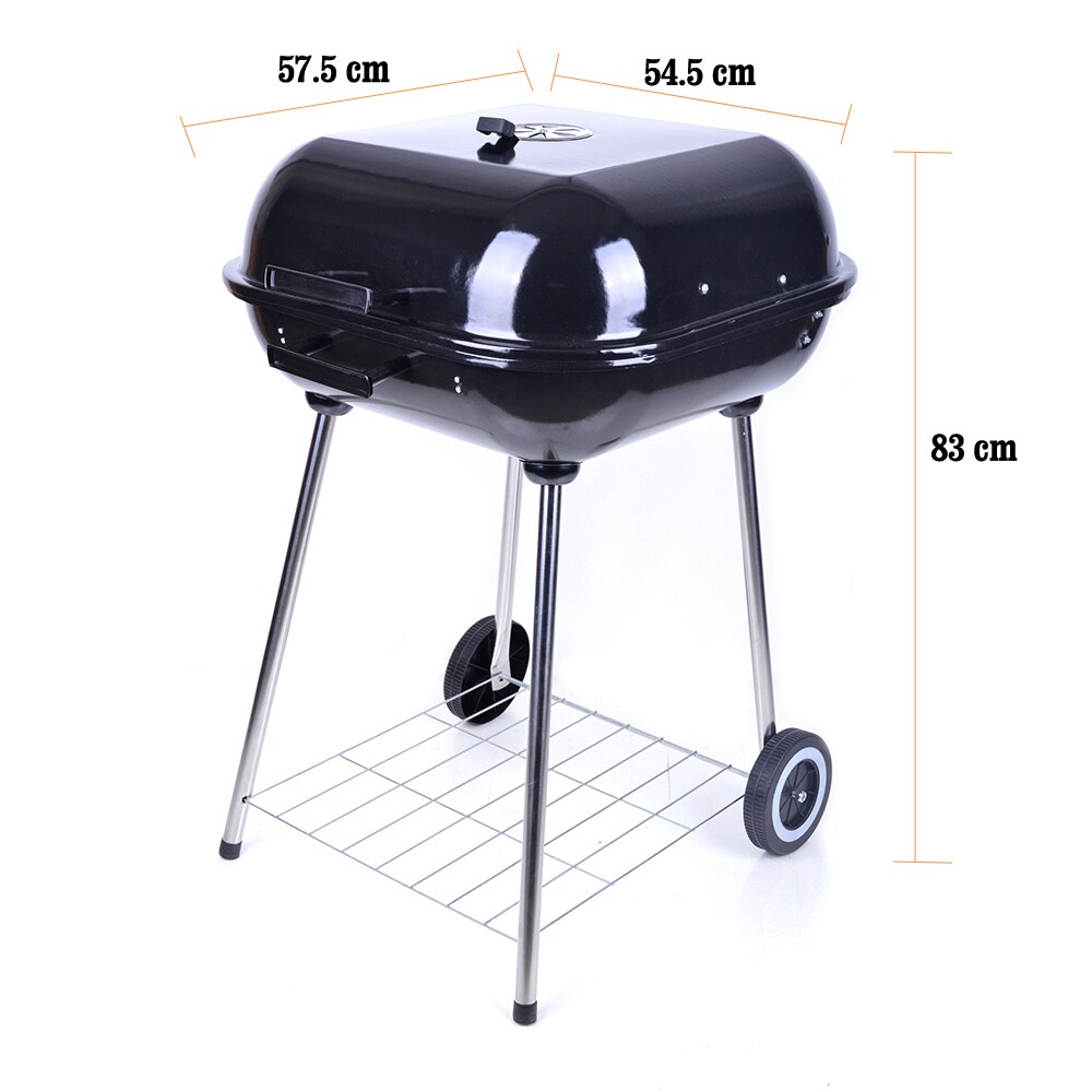 Four Legs With Pulley BBQ Grill Barbecue Charbon De Bois With Lid for Family Party Black 21 Inch Charcoal Grill Smoker