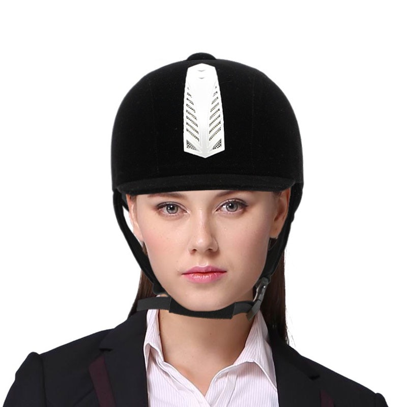 Equestrian Helmet Comfortable Velvet Horse Riding Hat Horse Riding Helmets Lightweight Black Unisex