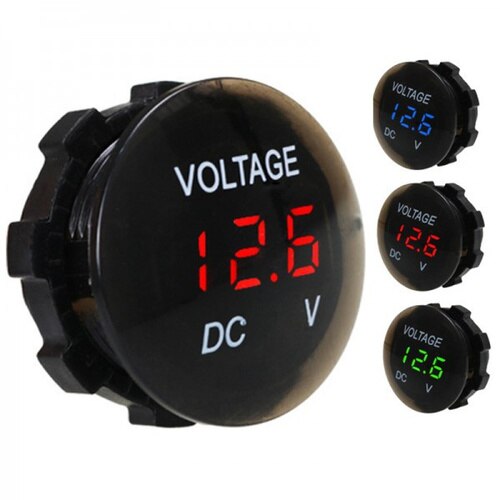 DC 12V-24V LED Digital Voltmeter Spannung Volt Anzeige Motorrad Auto Spannung Fahrzeug Detektor + 2Stck Endgeräte
