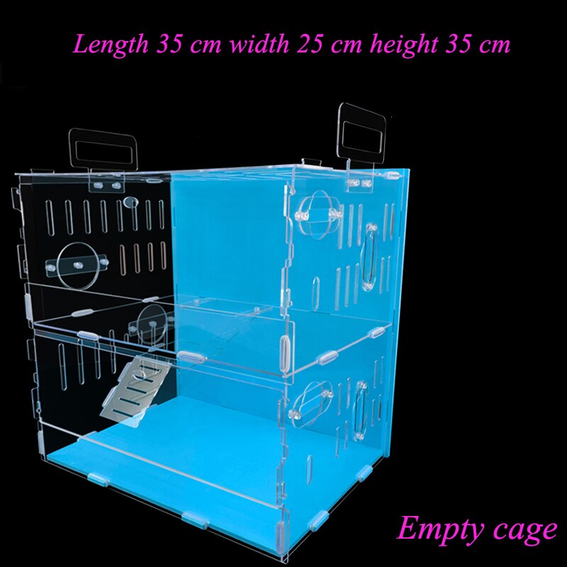 Maison de Hamster bleu grande taille Villa acrylique Double cobaye Cage petit animal de compagnie pour un Hamster Bservation nid