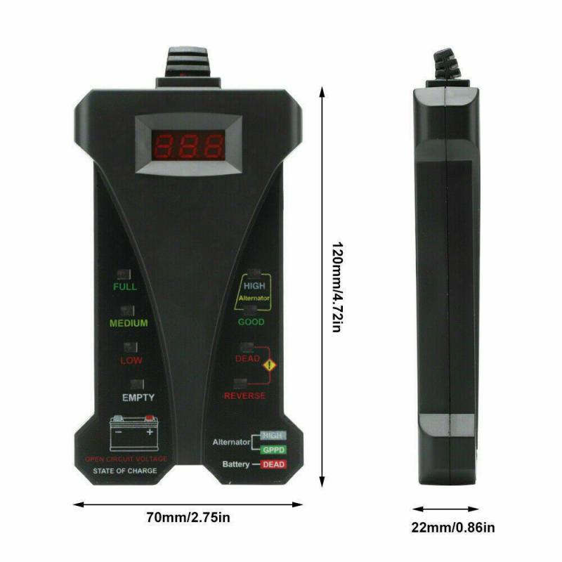 Mini 12v testador de bateria carro alternador testador digital 8 luzes led display ferramenta diagnóstico do carro testador bateria automóvel para carro