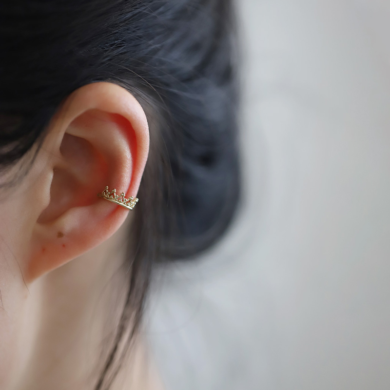INZATT-pendientes de plata de primera ley con forma de corona para mujer, aretes pequeños, plata esterlina 925, oro de 14 quilates, estilo minimalista, Punk,