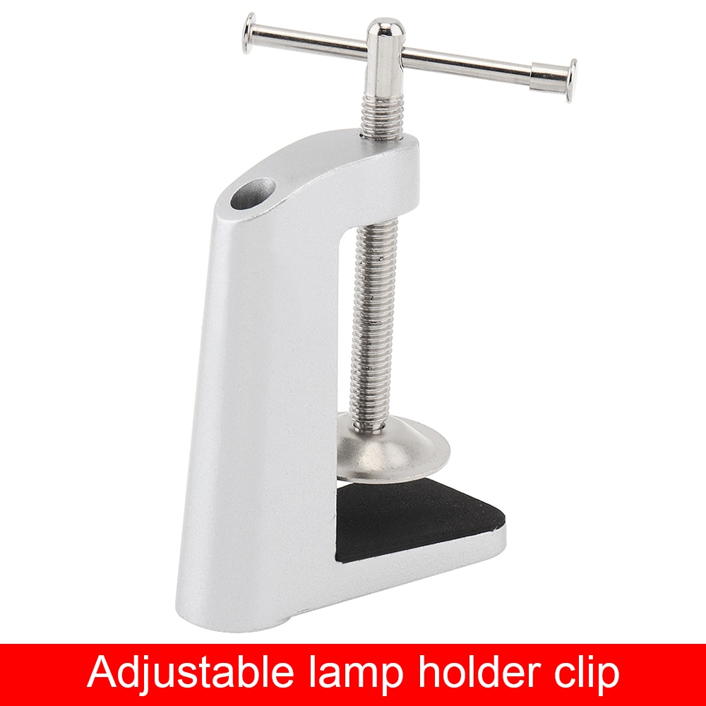 Aluminium Verstelbare Bureaulamp Vaste Basis Klem Houder Clip Rvs Swing Arm Voor Diy Universele Slang Tafellamp