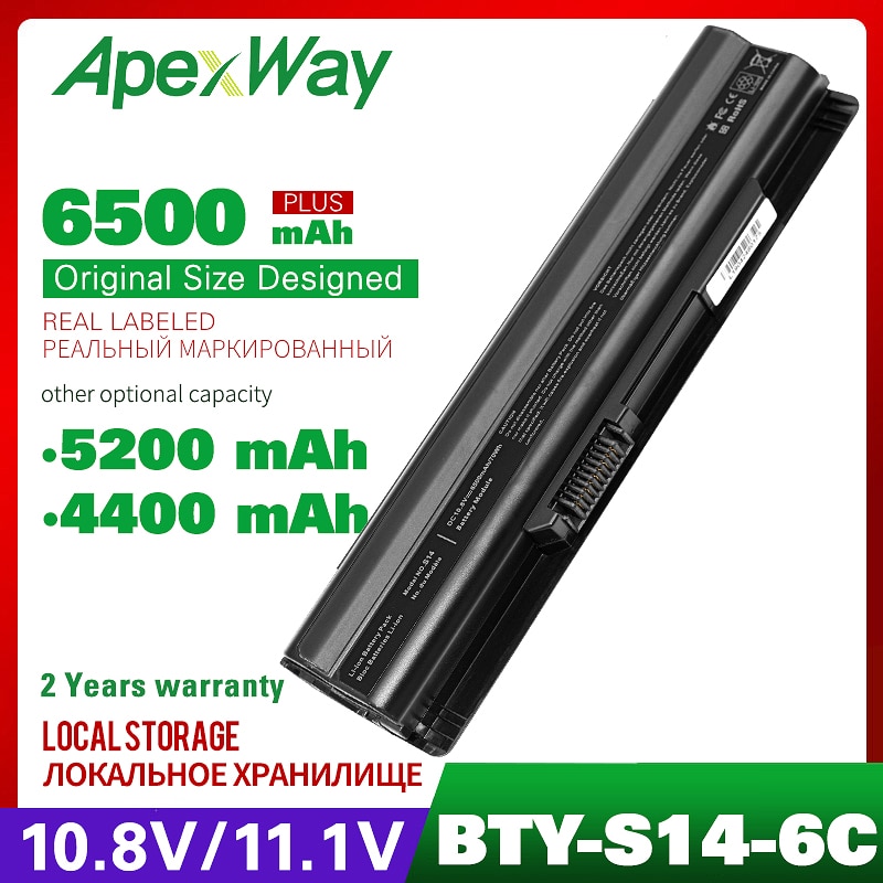 Laptop Batterij BTY-S14 BTY-S15 Voor Msi GE60 GE70 GE620 GE620DX FR400 FR600 FR610 FR620 FR700 Akoya Mini E1312 E1315 MD97125
