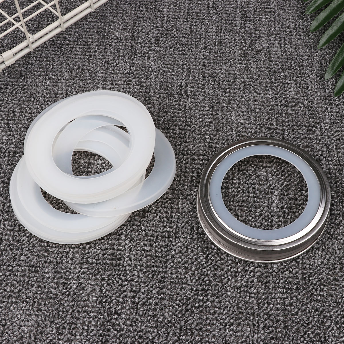 10Pcs Food Grade Silicone Rubber Gasket Sealing Ring Reusable Airtight Elasticity Washer for Storage Glass Bottle Mason Jar Lid