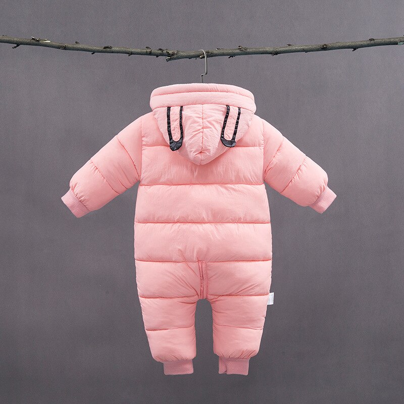 Winter Plus velvet warm overalls kids coat Baby wear Newborn Snowsuit Boy Warm Romper Down Cotton Girl clothes Bodysuit 0-2Y