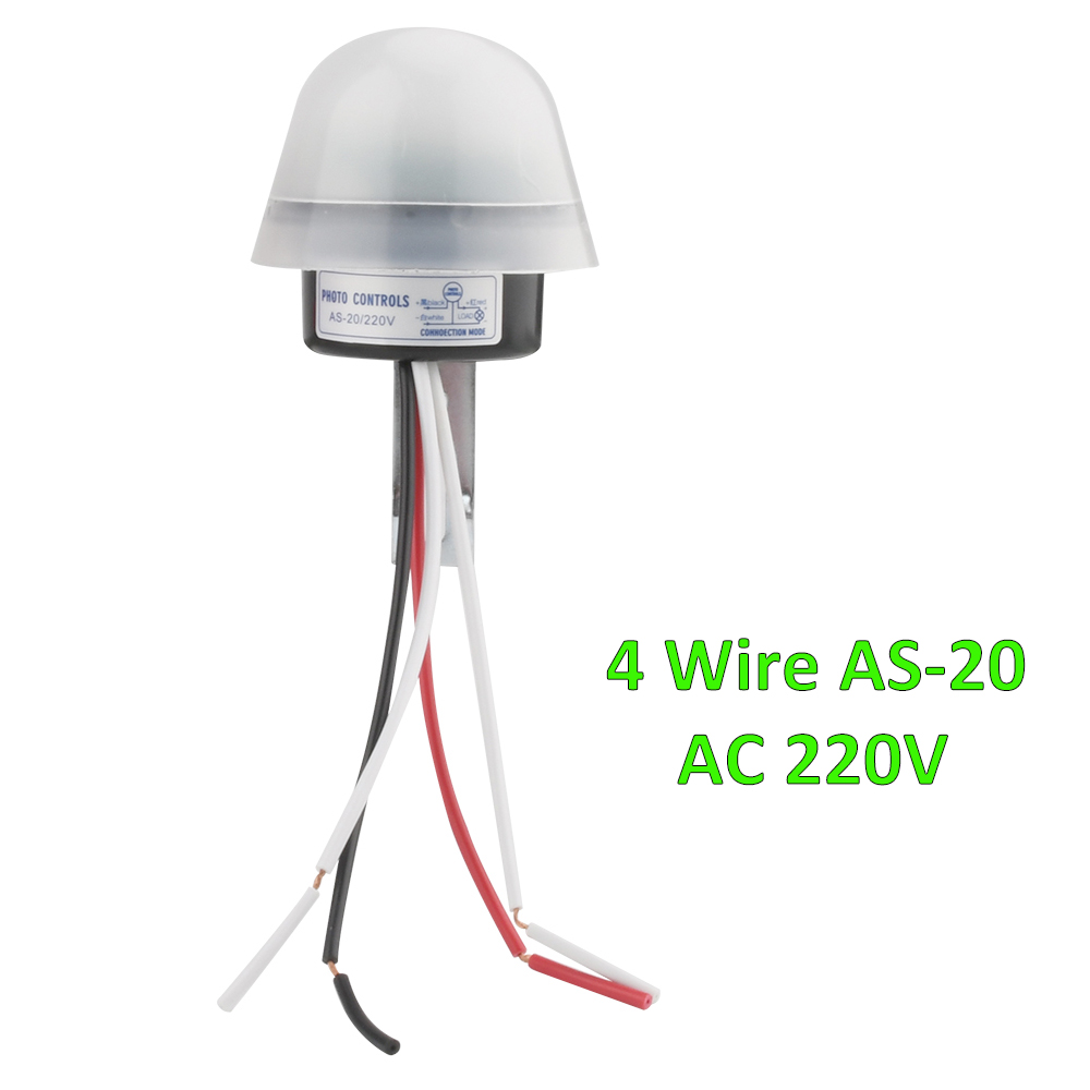 wie-20 automatische automatische Ein-Aus-Fotozelle Straßen laternen schalter AC/DC 12V 10a Fotos teuerung Fotosc Halfter Sensor Schalter 4 Draht: Braun