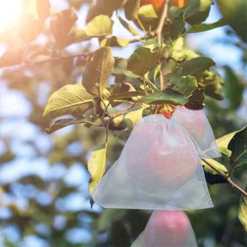 Bolsas de protección para frutas de 200 piezas, bolsa de red reutilizable, barrera contra insectos, aves, para proteger frutas, uvas, pera, 7x8 pulgadas