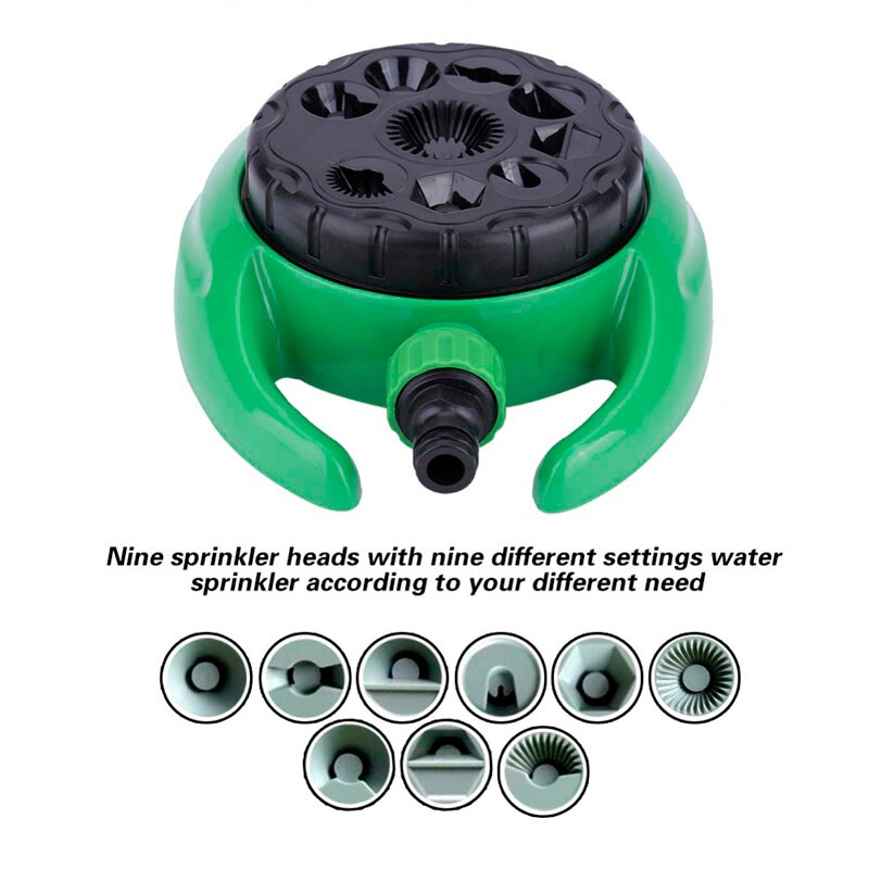 Garden Lawn Sprinkler Head Yard Irrigation System Greenhouse Sprinkler 9-function Nozzle Sprayer Automatic Watering