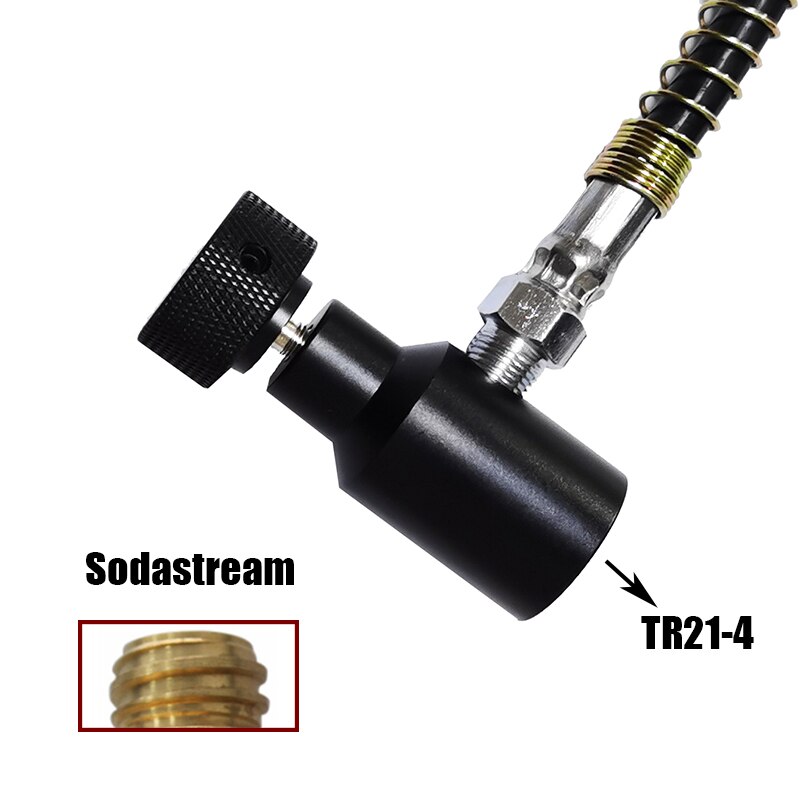 SodaStream SodaClub Cylinder CO2 Refill Station Adaptor With Hose On/Off adapter and W21.8-14(DIN 477) Or CGA320 Connector
