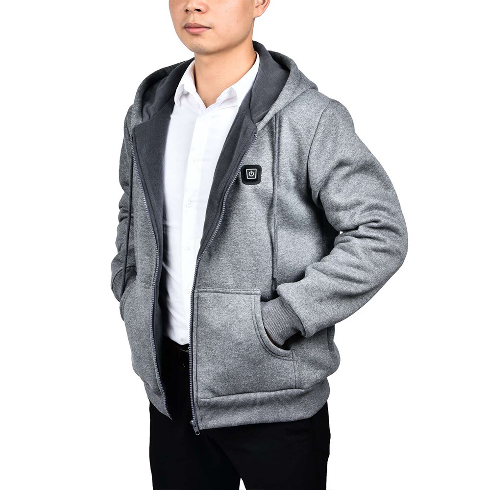 Men's Heated Work Jacket - USB Infrared Heating - Breathable - Winter Thermal Outdoor Clothing: L / Flecking Gray
