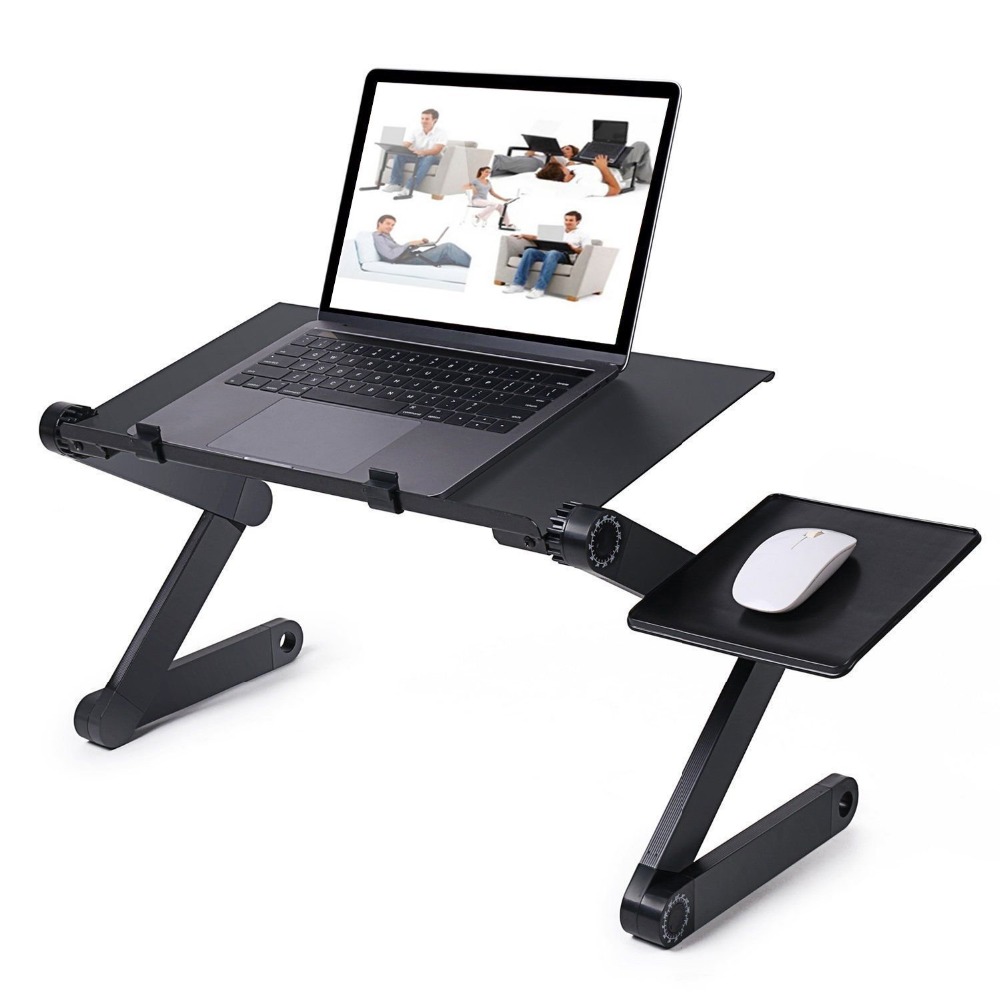 Vip Opvouwbare Draagbare Laptop Bureau Ergonomische Aluminium Bed Laptop Stand Pc Tafel Notebook Tafel Desk Stand Met Muismat