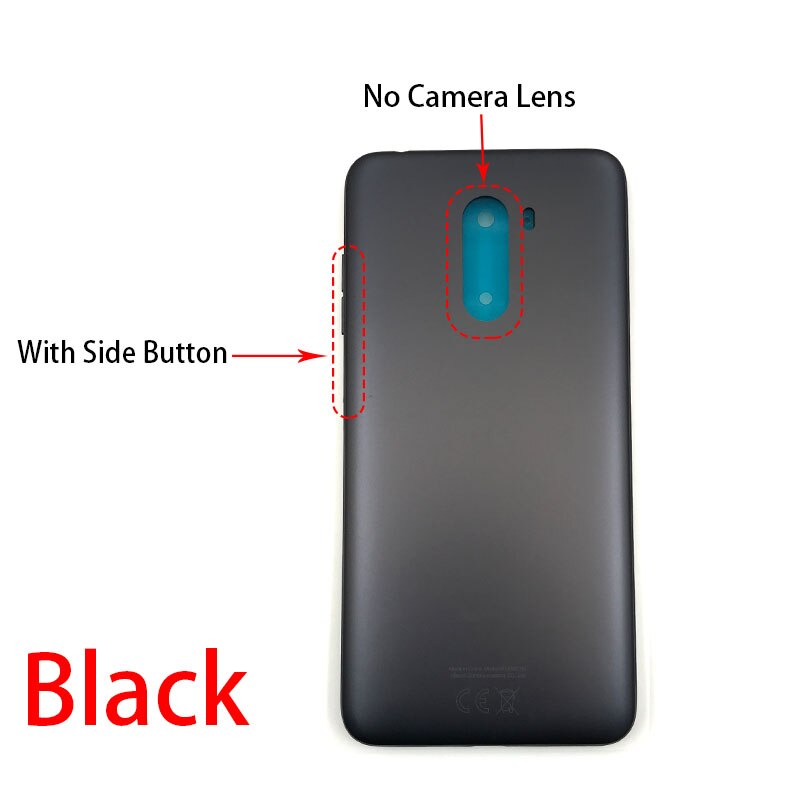 For Xiaomi POCOPHONE F1 Back Cover Battery Door Housing Case with side buttons Repair Parts