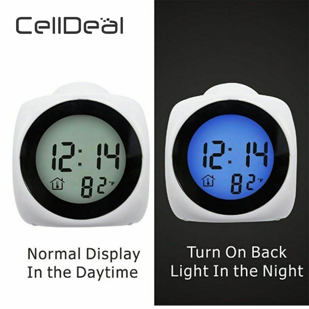 Multifunction Alarm Clock LED Wall/Ceiling Projection LCD Digital Voice Talking Temperature Projection Digital Alarm Clock