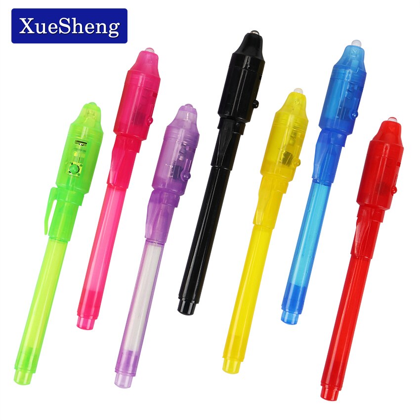 1pc magic 2 in 1 uv blacklight combo briefpapier onzichtbare inktpen populaire willekeurige kleur