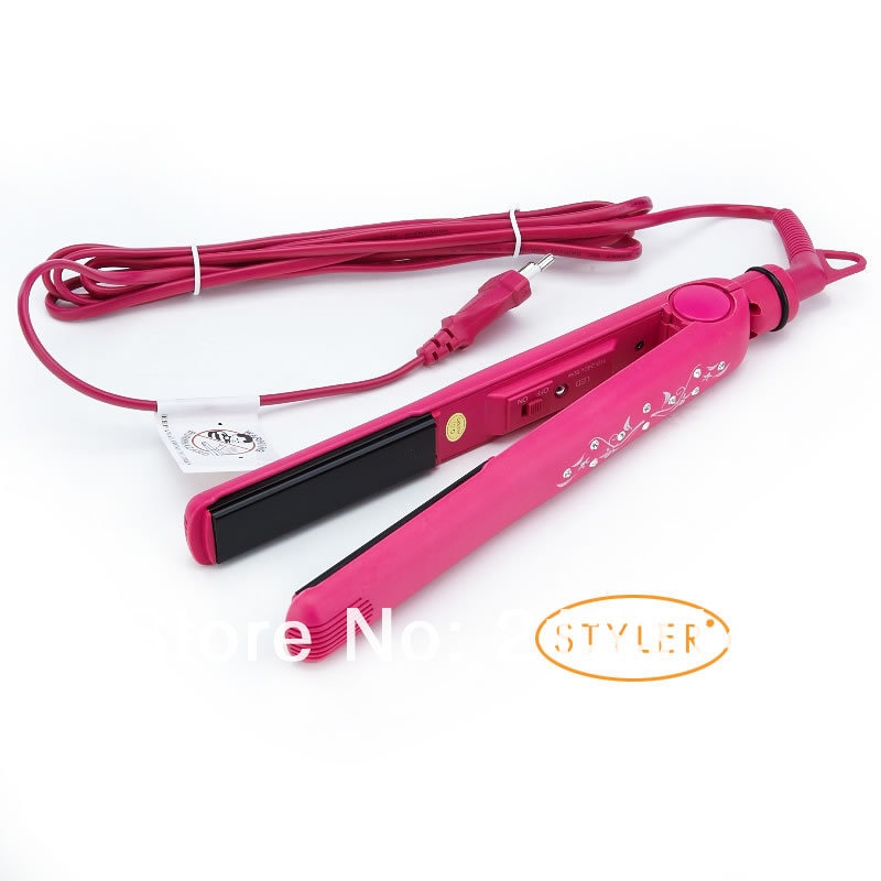 Diamond hair straightening iron, hair straightener Flat iron Pink Fast