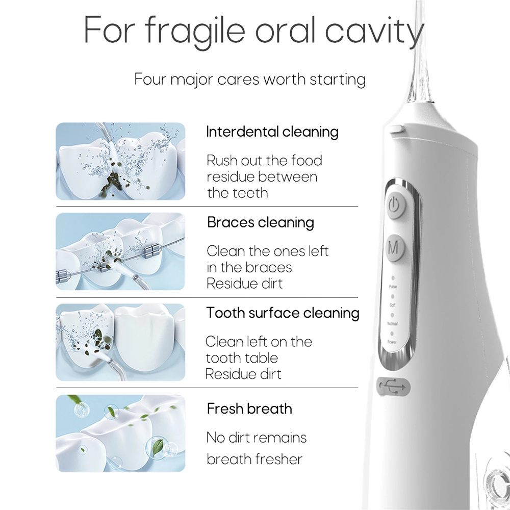 Xiaomi Munddusche USB Aufladbare Wasser Flosser Tragbare Dental Wasser Jet 310ML Wasser Tank Wasserdicht Zahn Reiniger Reise