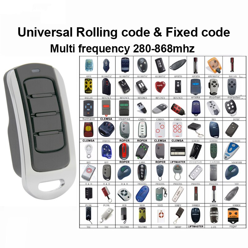 Garage door remote control for 433mhz garage command 868MHz replicator garage door opener transmitter controller