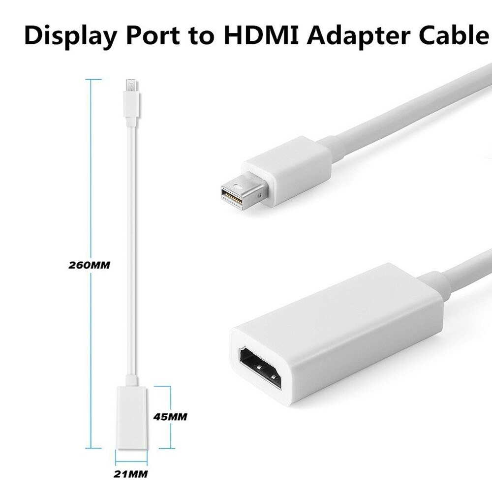 Thunderbolt Mini DisplayPort Display Port DP to HDMI Adapter Cable For Apple Mac Macbook Pro Air Projector