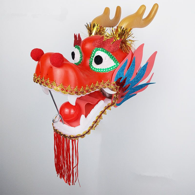400 Gram Adults Chinese Dance Dragon Head Plastic Solid Firm Hard Anti-broken Dragon Dance Accessories: Gold
