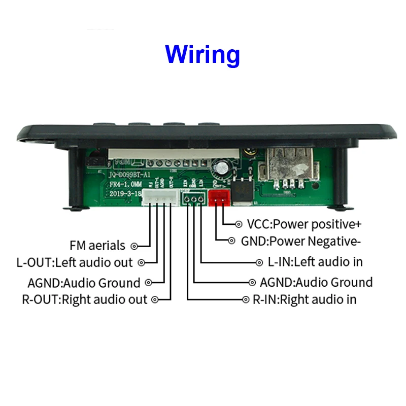 1X Bluetooth 5.0 MP3/WMA/WAV/APE/FLAC Dekoder Car Audio USB TF FM Radio Moduł MP3 Bluetooth Odtwarzacz muzyczny