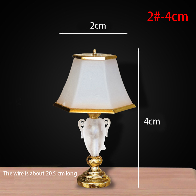 Antike Puppenhaus Miniatur möbel Mini Stehlampe Nacht LED Lampe Licht Tisch lampe mit Batterie kasten Puppenhaus Zubehör: Rosa